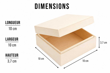 boite carré bois dimensions - Cajas de madera – 10doigts.fr