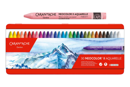 Néocolor II Watercolor Pastels Box - 30 Colors - Fine Arts Pastels – 10doigts.fr