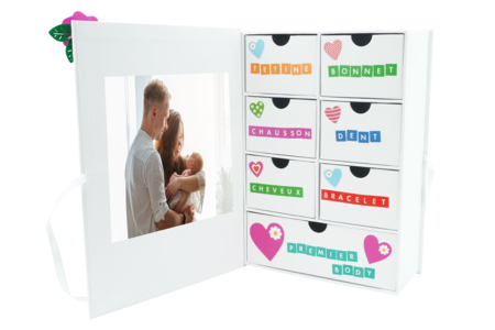 caja de almacenamiento nacimiento en cartón - Pegatinas Corazones – 10doigts.fr