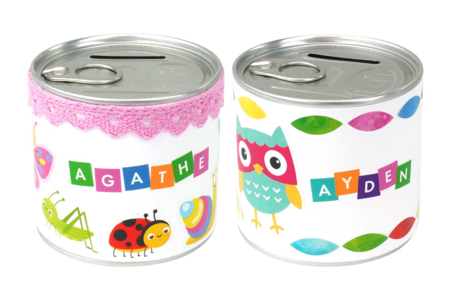 Tin Can Piggy Bank - 3 - Decorative Boxes - 10doigts.com - Decorative Boxes – 10doigts.fr