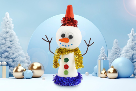 Garlanded Snowman - 2 - Christmas Crafts - 10doigts.com - Christmas Crafts – 10doigts.fr