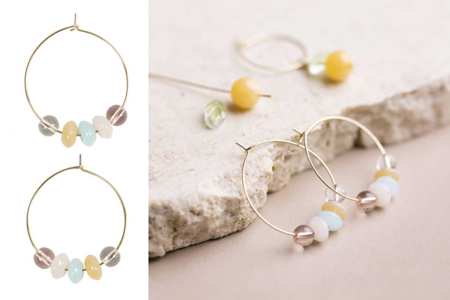 aretes de aros finos de oro - 6 unidads - Pendientes – 10doigts.fr