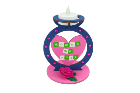 candelabro corazón y flores - Flores y hojas decorativas – 10doigts.fr