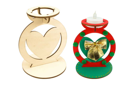 Heart-Shaped Wooden Candle Holders - 6 Pieces - 1 - Wood Candle Holders - 10doigts.com - Wood Candle Holders – 10doigts.fr