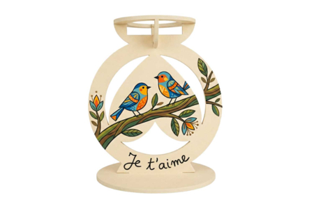 candelabro pájaros te quiero en madera - Candelabros y portavelas – 10doigts.fr