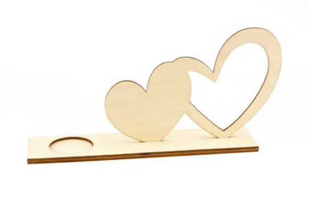 Soporte para vela corazones - Candelabros de madera – 10doigts.fr