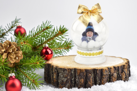 bola de nieve foto niño navidad - Actividades manuales de Navidad – 10doigts.fr