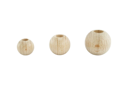 Bolas de madera perforadas para macramé - Abalorios Madera – 10doigts.fr