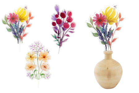 Mini Wooden Vases + Bouquets - 3 Pieces - 4 - Vases and Soliflores to Decorate - 10doigts.com - Vases and Soliflores to Decorate – 10doigts.fr