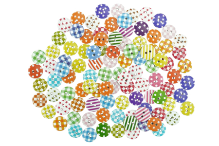 Decorative Wooden Buttons - 300 Pieces - 4 - Buttons - 10doigts.com - Buttons – 10doigts.fr
