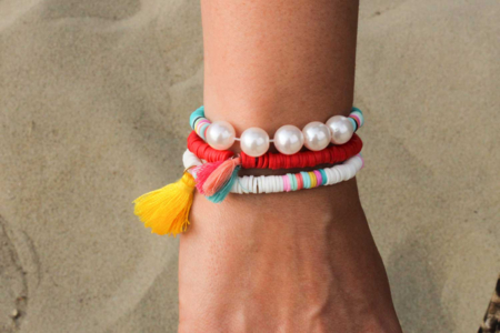 pulsera de abalorios redondos heishi - Abalorios Heishi y conchas – 10doigts.fr