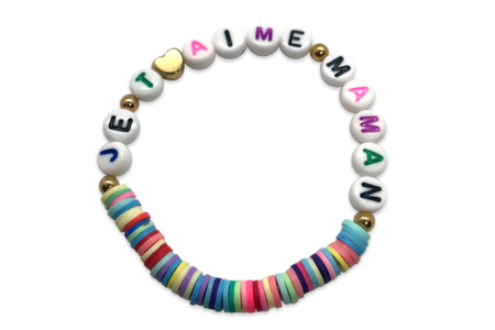 pulsera letra y corazones - Abalorios Intercalados – 10doigts.fr