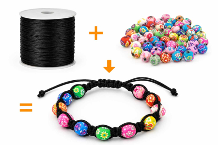 bracelet shambala queue de rat - Perlas de pasta polimérica – 10doigts.fr