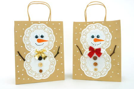 Manualidades Infantil Bolsa Navidad Muñeco de Nieve - Actividades manuales envolturas creativas de regalos de Navidad – 10doigts.fr