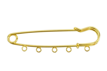 Golden Safety Pins with Rings - 3 Pieces - 3 - Brooches - 10doigts.com - Brooches – 10doigts.fr