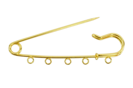 Golden Safety Pins with Rings - 3 Pieces - 4 - Brooches - 10doigts.com - Brooches – 10doigts.fr