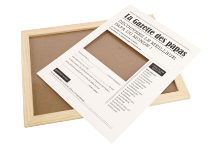 cadre en bois avec gazette fete des peres - Kits de actividades para el día del padre – 10doigts.fr