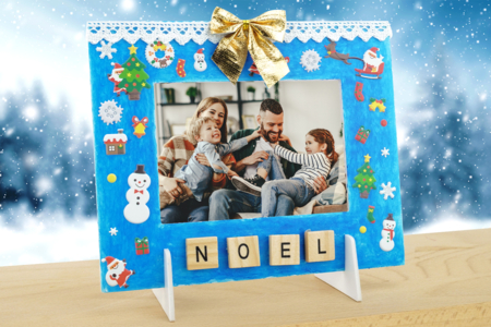 Marco de Navidad Infantil con Gomets - Actividades manuales bricolajes de Navidad – 10doigts.fr