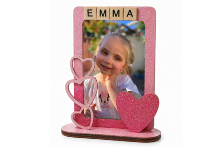 cadre photo coeur en bois rose - Decorative Photo Frames – 10doigts.fr