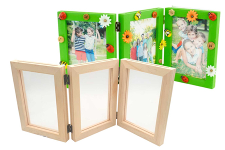 Double-Sided Wooden Triptych Frame - 1 - Wooden Photo Frames - 10doigts.com - Wooden Photo Frames – 10doigts.fr