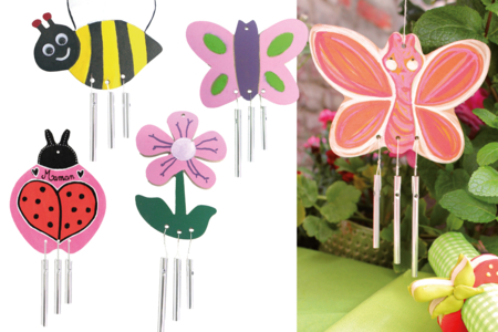 Sound Carillons, Assorted Shapes - 6 - Wooden Decorative Suspensions - 10doigts.com - Wooden Decorative Suspensions – 10doigts.fr