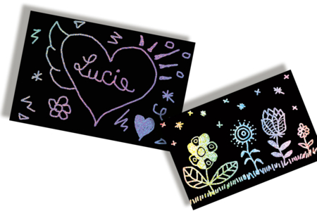 Scratch Cards, Holographic Background - 5 Cards - 4 - Scratch and Punch Cards - 10doigts.com - Scratch and Punch Cards – 10doigts.fr