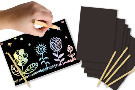 Scratch Cards, Holographic Background - 5 Cards - 1 - Scratch and Punch Cards - 10doigts.com - Scratch and Punch Cards – 10doigts.fr