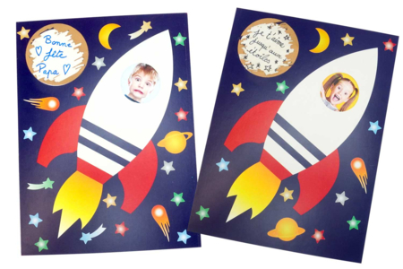 Rocket Card Kit + Hidden Message - 6 Cards - 1 - Card Making Kits - 10doigts.com - Card Making Kits – 10doigts.fr