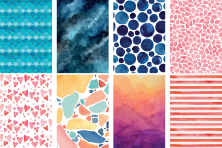 Watercolor Pattern Paper, A4 Size - 14 Sheets - 3 - Patterned Papers - 10doigts.com - Patterned Papers – 10doigts.fr