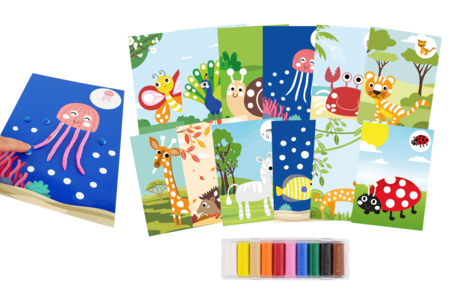 Cartas de modelaje + pasta moldear - 12 cartas - Kits educativos: el placer de aprender a través de la manipulación. – 10doigts.fr