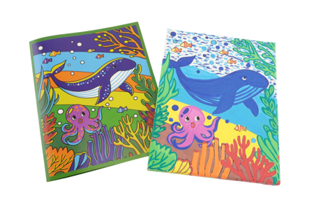 Cartón entelado, tema animales marinos - Pintura por números – 10doigts.fr