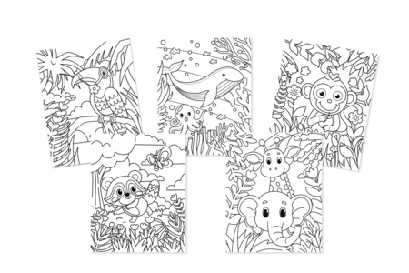 Cartones entelados, tema animales  - Pintura por números – 10doigts.fr