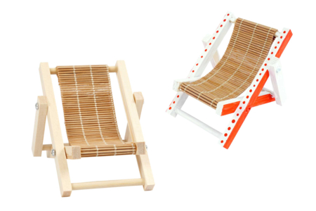 Silla de playa de madera en miniatura - Univers Miniature: casa de muñecas y miniaturas – 10doigts.fr