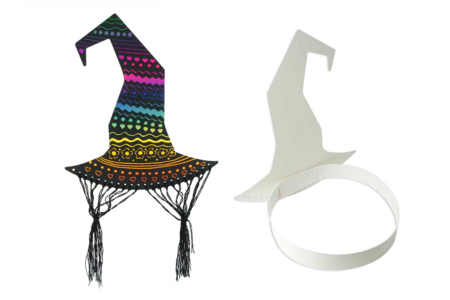 Scratch Witch Hats - 6 Pieces - 4 - Halloween Craft Kits - 10doigts.com - Halloween Craft Kits – 10doigts.fr