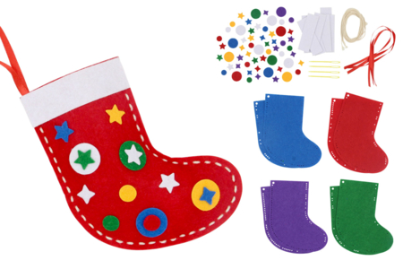 Felt Christmas Stockings to Embroider - 4 Pieces - 1 - Christmas Creative Kits for Children - 10doigts.com - Christmas Creative Kits for Children – 10doigts.fr