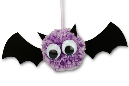 Pom Pom Bats - 2 - Halloween Crafts - 10doigts.com - Halloween Crafts – 10doigts.fr