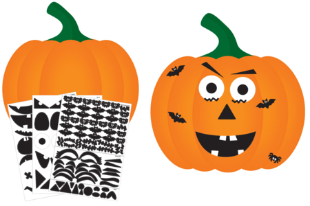 Large Pumpkins + Stickers - 10 Pieces - 1 - Halloween Craft Kits - 10doigts.com - Halloween Craft Kits – 10doigts.fr