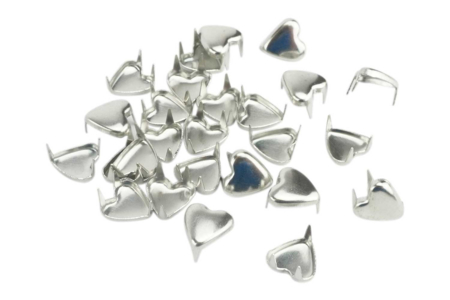 Clavos corazón plateados - 1 lote (25 clavos) - Clavos y remaches – 10doigts.fr