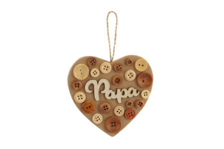 Corazón de cartón kraft grueso papá - Guirnaldas y colgantes de Navidad – 10doigts.fr