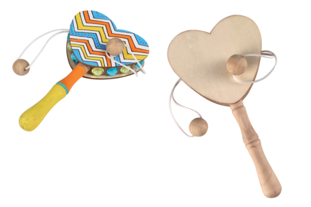 Corazón tam-tam madera - Instrumentos de madera – 10doigts.fr
