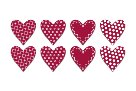 Corazones de madera decorativos - 3 sets (24 unidads) - Deco de madera pintada – 10doigts.fr