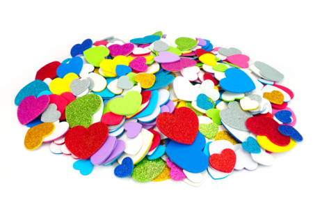 Soft Rubber Heart Stickers - 500 pcs - 1 - Heart Decorations - 10doigts.com - Heart Decorations – 10doigts.fr