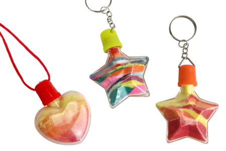 DIY Jewelry Kit with Colored Sand - 6 Jewelry Pieces + 12 Sand Tubes - 3 - Keychains - 10doigts.com - Keychains – 10doigts.fr