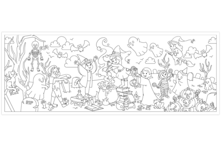 Giant Coloring Mural - Halloween - 2 - Large Format Papers - 10doigts.com - Large Format Papers – 10doigts.fr