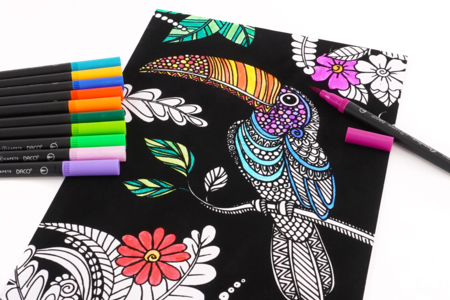 Velvet Animal Coloring Pages, A4 Format - 4 Cards - 2 - Coloring Supports - 10doigts.com - Coloring Shapes and Drawings – 10doigts.fr