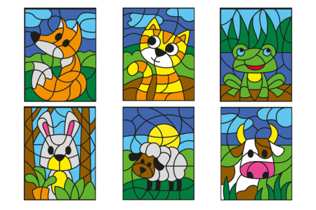 Coloring by Numbers: Choose Your Theme - 7 - Coloring Shapes and Drawings - 10doigts.com - Coloring Shapes and Drawings – 10doigts.fr