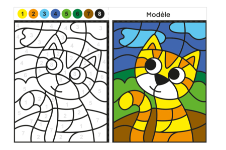 Coloring by Numbers: Choose Your Theme - 6 - Coloring Shapes and Drawings - 10doigts.com - Coloring Shapes and Drawings – 10doigts.fr