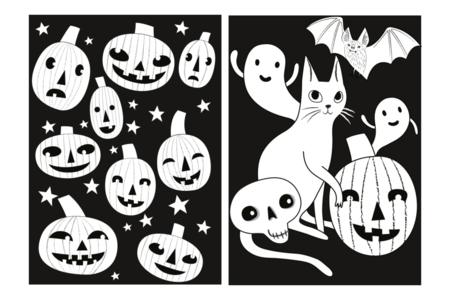 Coloriages de terciopelo calabazas - Kits creativos de Halloween – 10doigts.fr