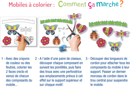 Dinosaur & Transport Theme Mobiles - 4 Mobiles - 3 - Coloring Supports - 10doigts.com - Coloring Supports – 10doigts.fr