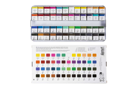 contenido caja acuarela 48 colores - Pintura acuarela – 10doigts.fr
